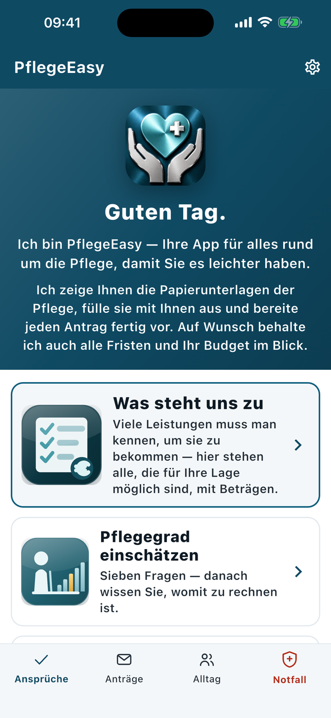 Der Reiter Ansprüche in PflegeEasy: Was steht uns zu, Pflegegrad einschätzen