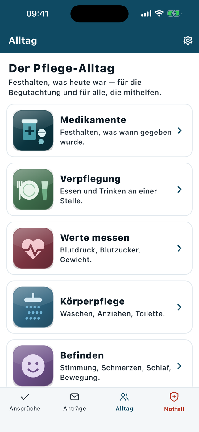 Der Reiter Alltag in PflegeEasy: Abteilungen für Medikamente, Verpflegung, Werte